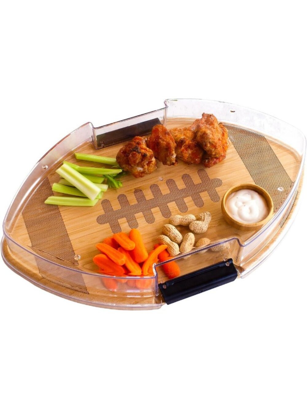 Football Charcuterie Board with Lid - Flip, Serve & Store for Game Day Fun!